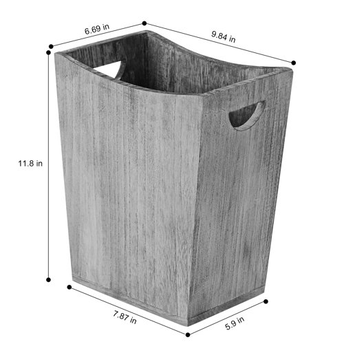 CELLPAK Wood Trash Can Rustic Farmhouse Wastebasket Bin & Reviews Wayfair